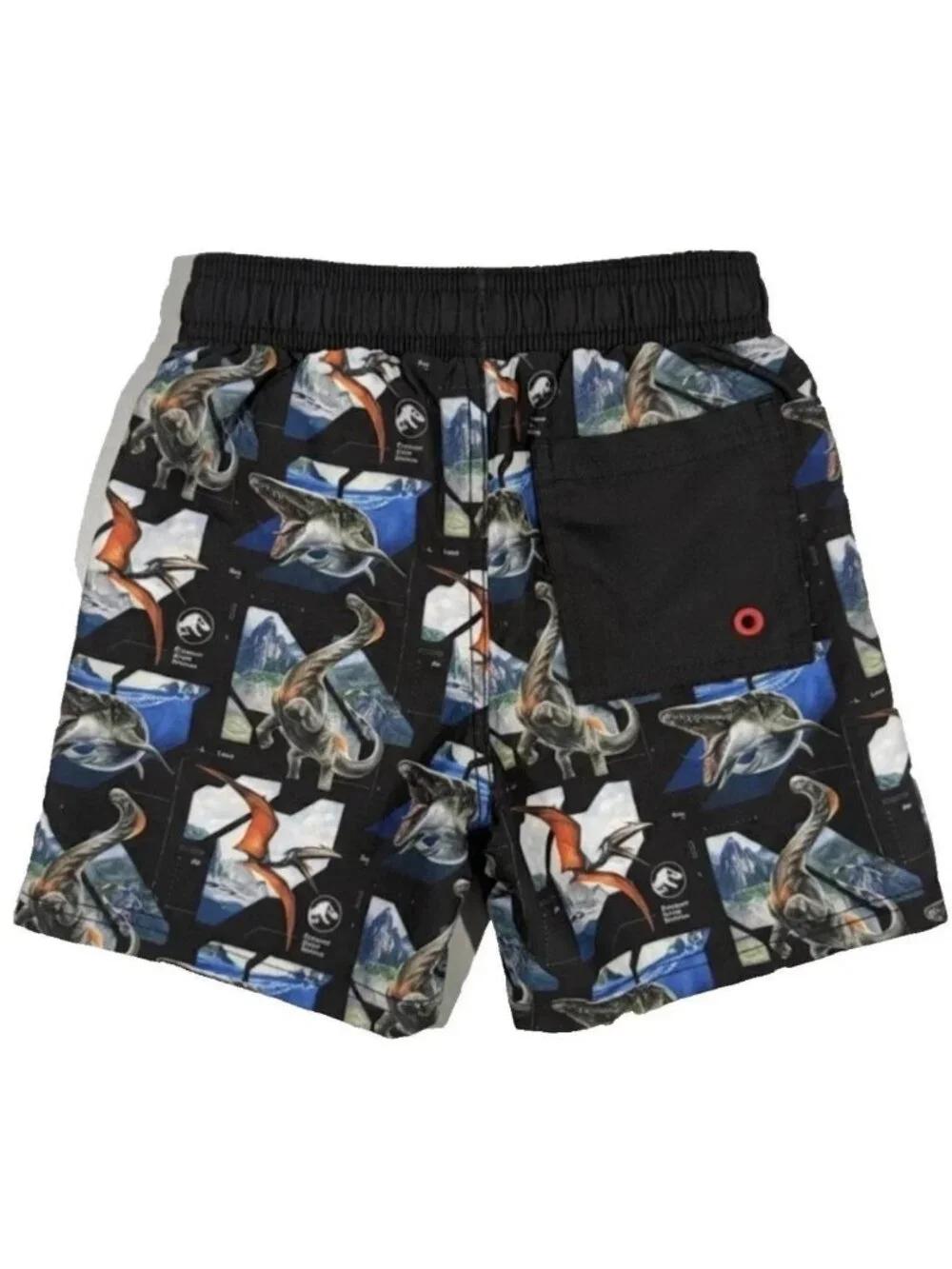 Jurassic World Rebirth Boys Swim Trunks Dinosaur Print BlackShorts Sz 4/5 #26285